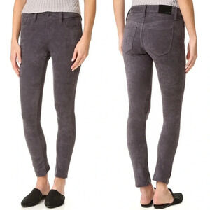 Revolve Joe’s Jeans Suede Pants Flawless Icon Skinny Ankle Stretch Grey